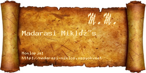 Madarasi Miklós névjegykártya